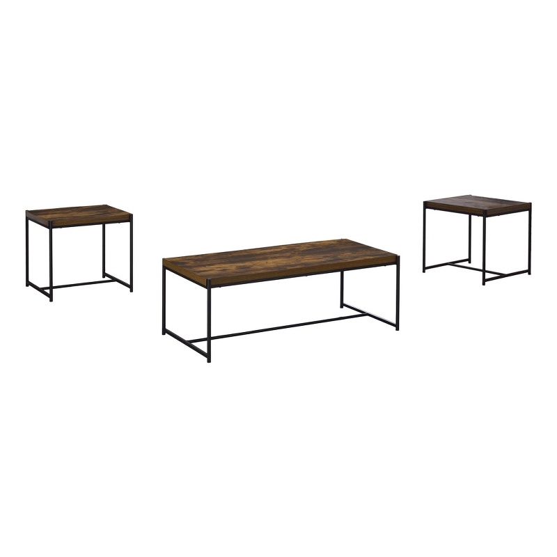 Pemberly Row 3 Piece Brown Engineered Wood Coffee and End Table Set