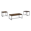 Pemberly Row 3 Piece Brown Engineered Wood Coffee and End Table Set