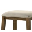 Pemberly Row Walnut Wood Counter Height Stool with Upholstered Seat