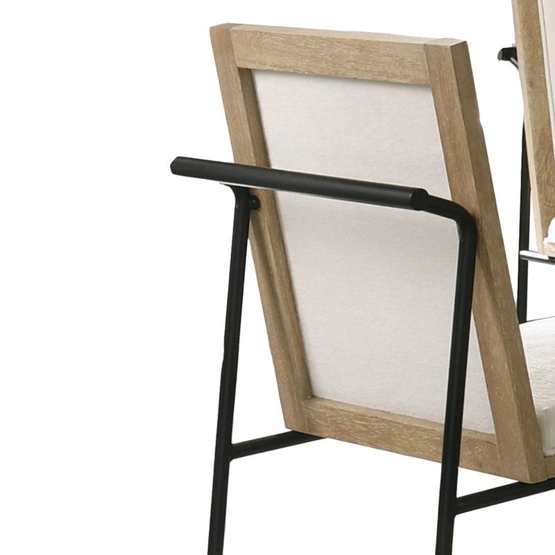 Pemberly Row Set of 2 Oak Finish Wood Dining Chairs with Metal Legs