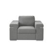 Pemberly Row Contemporary Light Gray Finish Woven Fabric Arm Chair