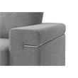 Pemberly Row Contemporary Light Gray Finish Woven Fabric Arm Chair