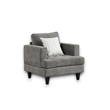 Pemberly Row Gray Chenille Sofa Loveseat Chair Living Room Set w/ Throw Pillows
