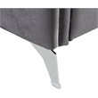 Pemberly Row Gray Velvet Elegant Modern Chic Sofa Couch with Chrome Metal Legs