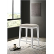 Pemberly Row White Wood Counter Height Stool with Upholstered Seat