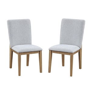 Pemberly Row Contemporary Set of 2 Gray Linen Fabric Dining Chair
