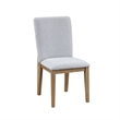 Pemberly Row Contemporary Set of 2 Gray Linen Fabric Dining Chair