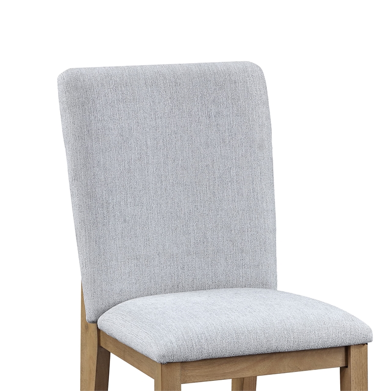 Pemberly Row Contemporary Set of 2 Gray Linen Fabric Dining Chair