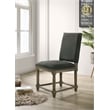 Pemberly Row Set of 2 Gray Fabric Dining Chair with Nailhead Trim