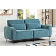 Pemberly Row Blue Chenille Sofa with Metal Legs and Throw Pillows