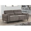 Pemberly Row Gray Chenille Sofa with Metal Legs and Throw Pillows