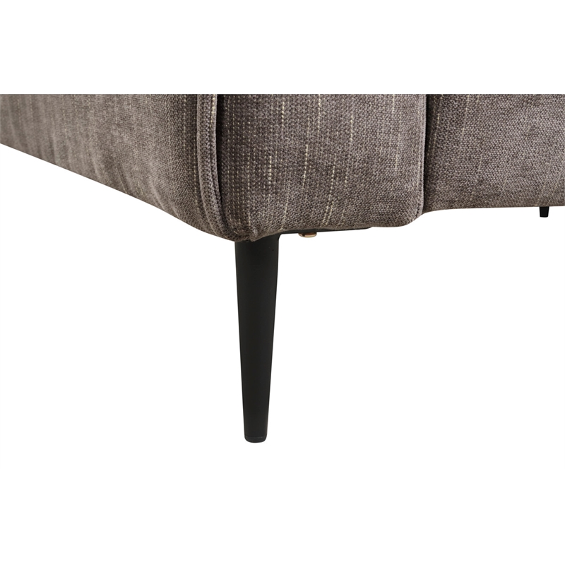 Pemberly Row Gray Chenille Sofa with Metal Legs and Throw Pillows