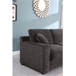 Pemberly Row Gray Fabric Sectional Rt-Facing Chaise Cupholders Charging Ports
