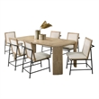 Pemberly Row Wood Oak Finish Extendable Rectangular Dining Set w/ Cream Chair