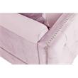 Pemberly Row Contemporary Pink Finish Velvet Sofa with 3 Pillows