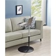Pemberly Row End Table with Height Adjustable Black Marble Textured Glass Top