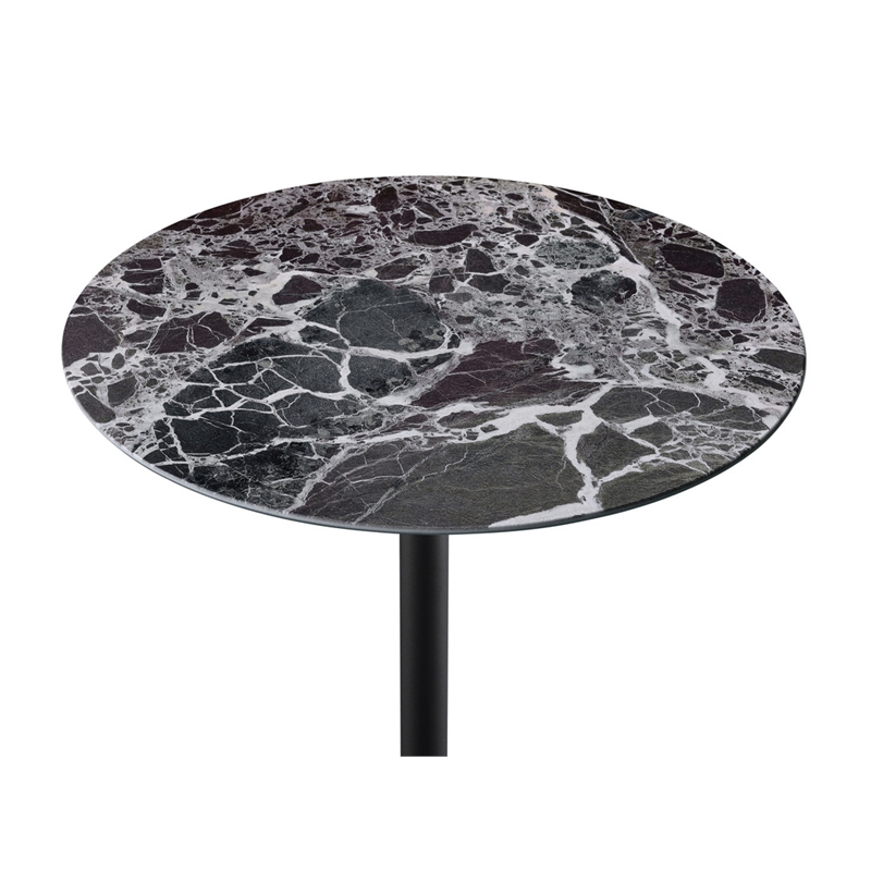 Pemberly Row End Table with Height Adjustable Black Marble Textured Glass Top