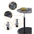 Pemberly Row End Table with Height Adjustable Black Marble Textured Glass Top