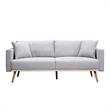 Pemberly Row Light Gray Fabric Sofa with USB Charging Ports Pockets & Pillows