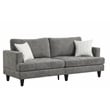 Pemberly Row Contemporary Gray Chenille Sofa with Throw Pillows