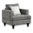 Pemberly Row Contemporary Gray Chenille Chair with Throw Pillow