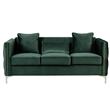 Pemberly Row Modern Green Velvet Sofa Loveseat Living Room Set