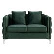 Pemberly Row Modern Green Velvet Sofa Loveseat Living Room Set