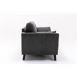 Pemberly Row Modern Gray Woven Fabric Sofa with Accent Pillows
