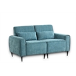 Pemberly Row Blue Chenille Sofa Loveseat Chair Living Room Set