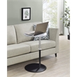Pemberly Row End Table with Height Adjustable Gray Marble Textured Glass Top