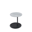 Pemberly Row End Table with Height Adjustable Gray Marble Textured Glass Top
