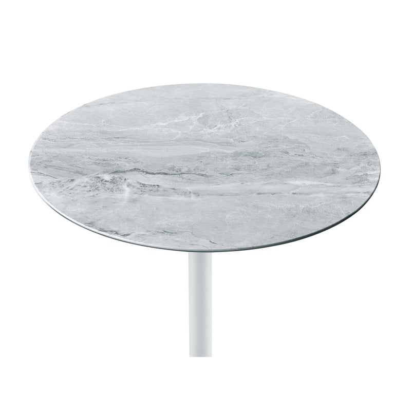Pemberly Row End Table with Height Adjustable Gray Marble Textured Glass Top
