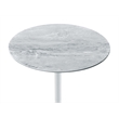 Pemberly Row End Table with Height Adjustable Gray Marble Textured Glass Top