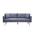 Pemberly Row Dark Gray Fabric Sofa with USB Charging Ports Pockets & Pillows