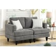 Pemberly Row Modern Gray Chenille Loveseat with Throw Pillows