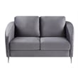 Pemberly Row Gray Velvet Fabric Sofa Loveseat Living Room Set