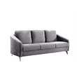 Pemberly Row Gray Velvet Fabric Sofa Loveseat Living Room Set