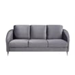 Pemberly Row Gray Velvet Fabric Sofa Loveseat Living Room Set