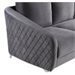 Pemberly Row Gray Velvet Fabric Sofa Loveseat Living Room Set