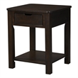 Pemberly Row Dark Brown Engineered Wood End Table with Drawer
