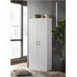 Pemberly Row 3-Shelf Engineered Wood Storage Cabinet in White