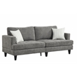 Pemberly Row Gray Chenille Sofa Loveseat Living Room Set with Throw Pillows