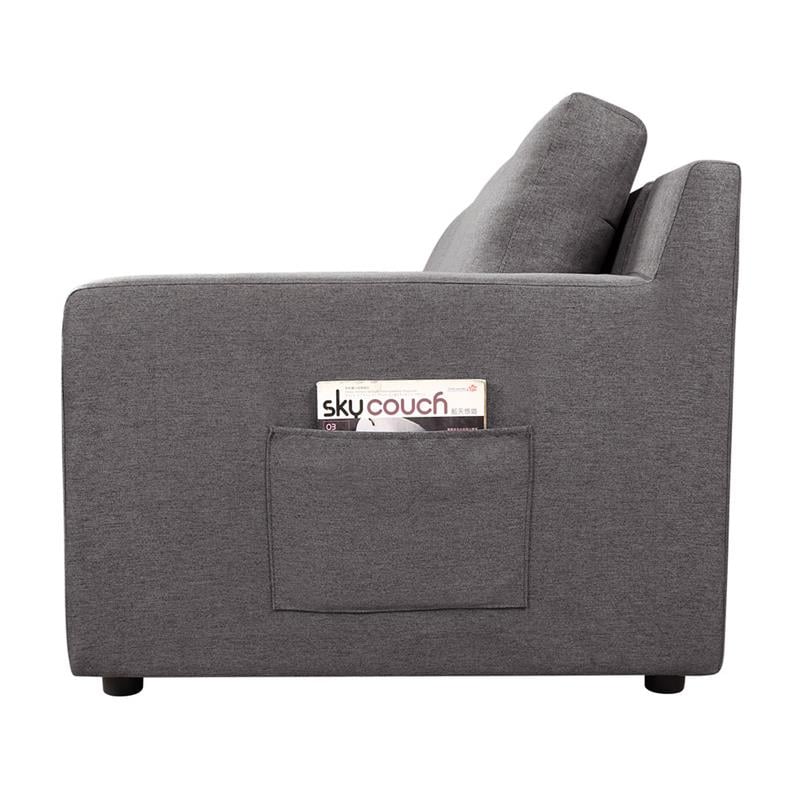 Pemberly Row Gray Fabric 7-Seater U-Shape Sectional Sofa Chaise with Pocket