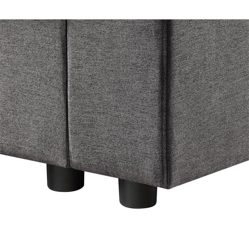 Pemberly Row Gray Fabric 7-Seater U-Shape Sectional Sofa Chaise with Pocket