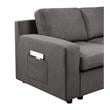 Pemberly Row Gray Fabric 7-Seater U-Shape Sectional Sofa Chaise with Pocket