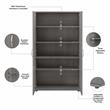 Pemberly Row Tall Clothing Storage Cabinet in Platinum Gray - Engineered Wood