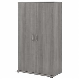 Pemberly Row Tall Clothing Storage Cabinet in Platinum Gray - Engineered Wood