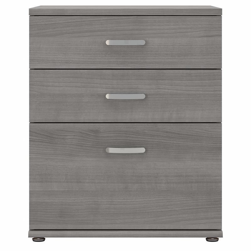 Pemberly Row Closet Organizer with Drawers in Platinum Gray - Engineered Wood