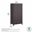 Pemberly Row Tall Entryway Cabinet with Doors in Storm Gray - Engineered Wood