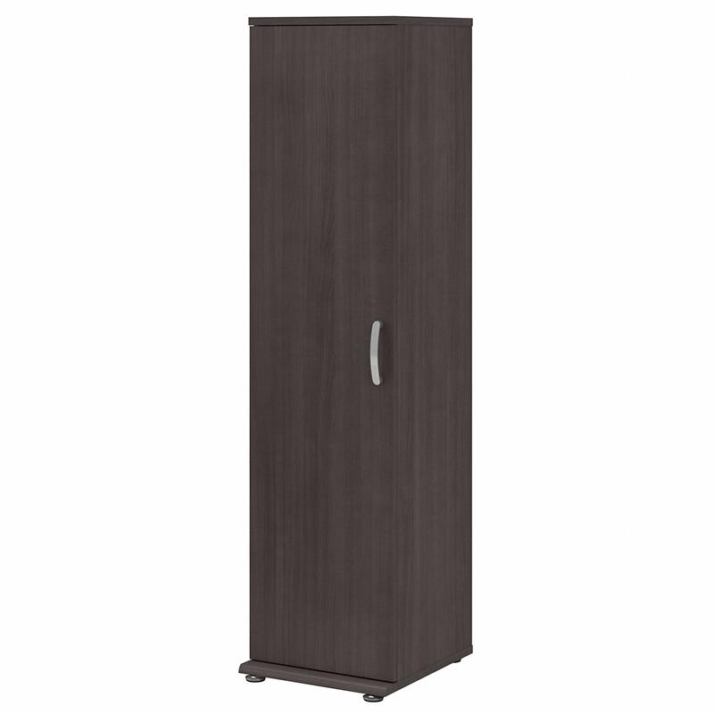 Pemberly Row Narrow Linen Tower with Door in Storm Gray - Engineered Wood